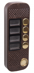 Панель JSB Systems JSB-V084KTM (медь, серебро, бронза, черный, белый, серый, золото, синий) вызывная на 4 абонента для видеодомофона