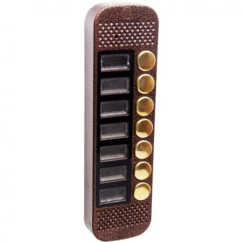 Аудиопанель JSB Systems JSB V087K (медь, серебро, бронза, черный, белый, серый, золото, синий) вызывная на 7 абонентов для домофона (без видеомодуля)