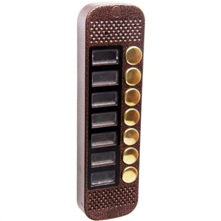 Аудиопанель JSB Systems JSB V087K (медь, серебро, бронза, черный, белый, серый, золото, синий) вызывная на 7 абонентов для домофона (без видеомодуля)