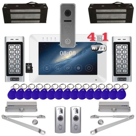 Комплект СКУД Tantos с видеодомофоном, кодовыми панелями