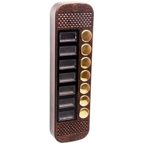 Аудиопанель JSB Systems JSB V087K (медь, серебро, бронза, черный, белый, серый, золото, синий) вызывная на 7 абонентов для домофона (без видеомодуля)
