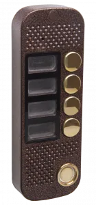 Панель JSB Systems JSB-V084KTM (медь, серебро, бронза, черный, белый, серый, золото, синий) вызывная на 4 абонента для видеодомофона